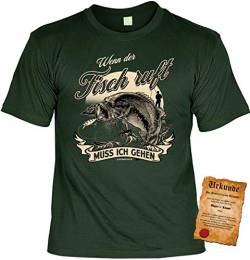 Angler Tshirt, Spruch - Motiv Angelsport : Wenn der Fisch Ruft muss ich gehen - Bekleidung Angeln Fischen Gr: L von Tini - Shirts