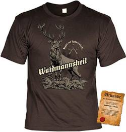 Jäger Tshirt, Spruch - Motiv Jagdsport : Jagen ist Naturschutz Waidmannsheil - Bekleidung Jäger, Jagd, Hirsch-Motiv Gr: L von Tini - Shirts