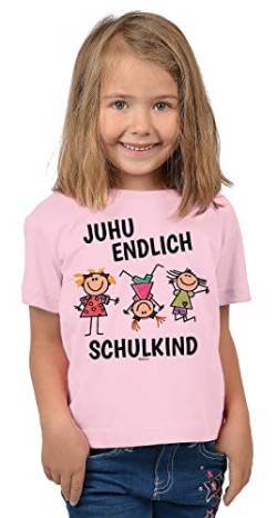 Kinder Schulanfänger Sprüche T-Shirt - Kindershirt Einschulung : Juhu endlich Schulkind - Tshirt Schulanfang Geschenk Jungen/Mädchen Gr: M = 134-140 von Tini - Shirts