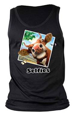 Lustiges Kuh Motiv - Bunte Kuh Foto - Kuh-Selfie : Selfie Kuh - Herren T-Shirt - Trägershirt Mann Tier Selfie Gr: S von Tini - Shirts