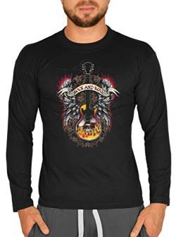 Musik, Gitarre Motiv Shirt, Langarmshirt Herren Rock´n Roll : Rock and roll Guitar - Motiv Longsleeve Musiker, Gitarristen Gr: L von Tini - Shirts