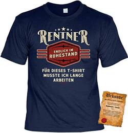 Rentner Sprüche Shirt, Ruhestand Geschenk T-Shirt : Rentner endlich im Ruhestand - Motiv Shirt Pension Gr: XXL von Tini - Shirts
