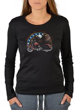 Tini - Shirts Biker Leben Freiheit Chopper Motiv Langarm Tshirt Damen : One Life - One Country - One Bike - Motiv Longsleeve Frau Motorradfahrer/Motorrad Gr: XXL von Tini - Shirts