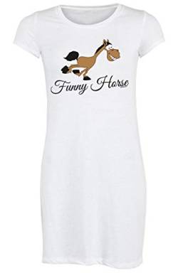 Tini - Shirts Comic Pferd Motiv - Pferde Sprüche Damen Longshirt/Nachtshirt : Funny Horse - Nachthemd Pferd - Motiv Schlafshirt Reitsport Gr: M von Tini - Shirts