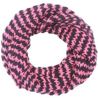 Tini - Shirts Strickschal Damen Loop Schal Streifen rosa schwarz, zweifarbig - super flauschiger Schal von Tini - Shirts