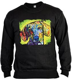 Unbekannt Dackel/Teckel Motiv Sweatshirt - Hunde Motiv Sweater : Dachshund - Neon Hundemotiv Pullover Gr: M von Tini - Shirts