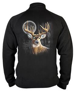Unbekannt Jäger Zip Sweater Herren - Jagdsport Hirsch Motiv Zip Pullover : Whitetail Wilderness - Sweatjacke Bekleidung Jagd Gr: XL von Tini - Shirts