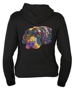 unbekannt Labrador Damen Zip Kapuzensweater - Kapuzensweatjacke Hund : Savvy Labrador - Neon Motiv Damen Zip-Hoodie Gr: S von Tini - Shirts