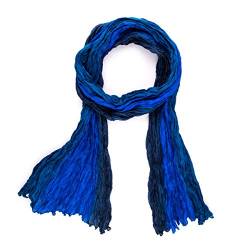 Tinitex Knitterschal Halstuch Schal XXL blau dunkelblau royalblau Farbverlauf 100% Seide 180x90cm von Tinitex