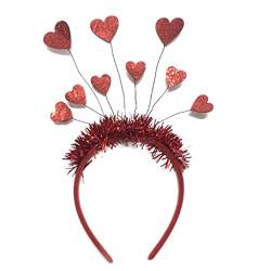TintTower Haarreif mit Glitzer-Herz, Valentinstag, Kopfbedeckung für kreative Feiertage, Hochzeit, Motto-Party, Kostüm, Herz-Stirnband, Valentinstag-Stirnband von TintTower
