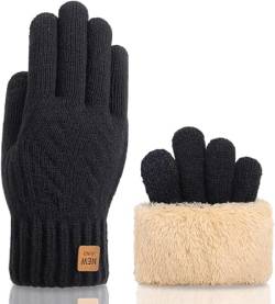 Tinua Winterhandschuhe Herren Damen Touchscreen Thermohandschuhe Warme Wollstrickhandschuhe mit Fleecefutter von Tinua