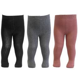 Tiny One Strumpfhose Baby-Mädchen 62/68 Kinder | Allergenfrei, Hergestellt aus Weichster Bio Baumwolle | Set 3x Elastische Babystrumpfhosen mit Rutschfest Bund | Langlebige & Bequem Tights von Tiny One