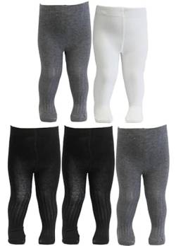 Tiny One Strumpfhose Baby Mädchen & Jungen 74-80 Kinder | Allergenfrei, Hergestellt aus Weichster Bio Baumwolle | Set 5x Elastische Babystrumpfhosen mit Rutschfest Bund | Langlebige & Bequem Tights von Tiny One