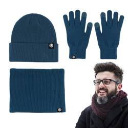 Mütze Handschuhe Schal Set Damen | Warmes Mützen-Schal-Handschuh-Set | Warme Fleece-Mütze, Beanie-Handschuhe für kaltes Wetter, Schal zum Skifahren, Camping, Snowboarden Tioheam von Tioheam