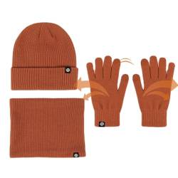 Mütze-Schal-Handschuh-Set für Damen - Warmes Mützen-Schal-Handschuh-Set - Thermo-Wintermütze, Schal, Handschuhe aus weichem Fleece zum Skaten, Reisen, Wandern, Camping, Snowboarden, Skifahren Tioheam von Tioheam