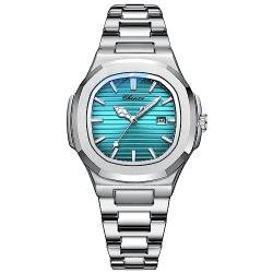 Tiong Damen Uhren,Damen Analog Quarz Armbanduhr mit Edelstahlarmband，Leuchtende wasserdichte Armbanduhr von Tiong