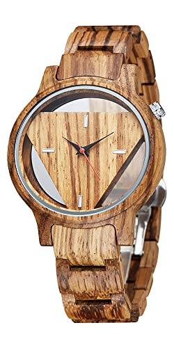 Tiong Herren Holzuhr Natürliche Bunte Bambus Holzuhren Analog Quarz Armbanduhr Verstellbar Holz Armband Leichte Holzuhr… von Tiong