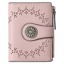 Tipmile Kleine Geldbörse für Damen, RFID-blockierend, Kartenhalter, Ledergeldbörse mit Reißverschluss, Münzfach, Pink, Modern von Tipmile