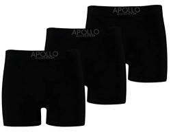 6 Apollo Boxershorts,Pants,Retroshorts,Seamless, Nahtlos und Körperbetonend, Unterwäsche für Herren mit Anti-Loch-GARANTIE (Schwarz, XXL) von TippTexx 24