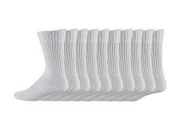 TippTexx 24 10 Paar Retro Sport-Socken,Sportsocken, stabil mit ANTI-LOCH-GARANTIE (as3, numeric, numeric_43, numeric_46, regular, regular, Weiß) von TippTexx 24