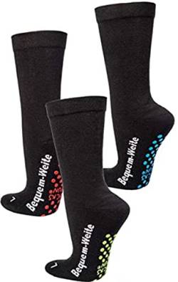 TippTexx 24 2 Paar antibakterielle Extra-Breite ABS-Socken mit Polstersohle. Für Menschen mit Fußproblemen mit ANTI-LOCH-GARANTIE(Schwarz, 35-38) von TippTexx 24