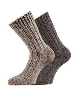 TippTexx 24 2 Paar superweiche Alpaka-Socken, Wollsocken für Damen und Herren mit zusätzlicher Garantie, Nie wieder kalte Füße (Mittelbraun-Dunkelbraun, 39/42) von TippTexx 24