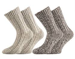 TippTexx 24 2 Paar superweiche Norweger-Socken für Damen und Herren (Braunbeigetöne, 35/38) von TippTexx 24