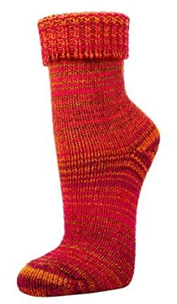 TippTexx 24 2 Paar wunderschöne, warme, kuschelige Socken mit Wolle im Skandinavien-Style mit Umschlag mit zusätzlicher Garantie (Orange-Pink, 39-42) von TippTexx 24