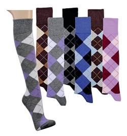 TippTexx 24 3 oder 6 Paar unisex Reiter Socken, Reitstrümpfe in modischen Karo Mustern plus Anti-Loch-Garantie (DE/NL/SE/PL, Numerisch, 35, 38, Regular, Regular, Sortiert - 6 Paar) von TippTexx 24