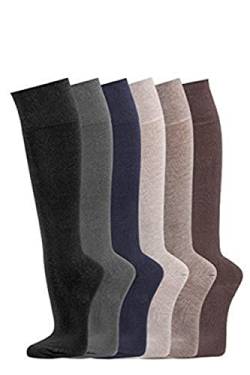 TippTexx 24 4 Paar Herren Kniestrümpfe mit Anti-Loch-Garantie (Mittelbraunmelange, 35-38) von TippTexx 24