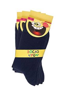 TippTexx 24 6 Paar Ökotex Bambus Kinder Socken, handgekettelt für Mädchen/Jungen und zusätzlicher Garantie (Marine, 31-34) von TippTexx 24