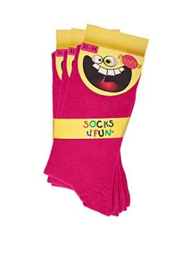 TippTexx 24 6 Paar Ökotex Bambus Kinder Socken, handgekettelt für Mädchen/Jungen und zusätzlicher Garantie (Pink, 27-30) von TippTexx 24