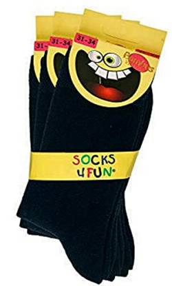 TippTexx 24 6 Paar Ökotex Bambus Kinder Socken, handgekettelt für Mädchen/Jungen und zusätzlicher Garantie (Schwarz, 31-34) von TippTexx 24