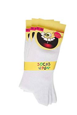 TippTexx 24 6 Paar Ökotex Bambus Kinder Socken, handgekettelt für Mädchen/Jungen und zusätzlicher Garantie (Weiß, 31-34) von TippTexx 24