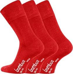 TippTexx 24 6 Paar unisex Bambus Socken, Geruchs-Killer mit Anti-Loch-Garantie (DE/NL/SE/PL, Numerisch, 35, 38, Regular, Regular, Rot) von TippTexx 24