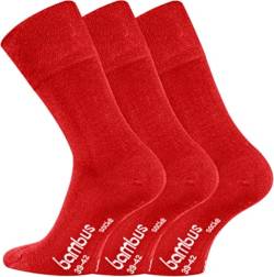 TippTexx 24 6 Paar unisex Bambus Socken, Geruchs-Killer mit Anti-Loch-Garantie (DE/NL/SE/PL, Numerisch, 39, 42, Regular, Regular, Rot) von TippTexx 24