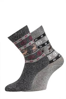 TippTexx 24 Alpakasocken, 2 Paar superweiche Socken, Skandinavien Style für Damen u Herren mit zusätzlicher Garantie (Anthrazit/Grau, 39/42) von TippTexx 24