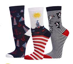 TippTexx 24 Kinder Socken, handgekettelt, 6 Paar für Mädchen/Jungen, weiche Baumwolle, viele Muster (Ahoi, 5-6 Jahre) von TippTexx 24