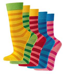 TippTexx 24 Kinder Socken, handgekettelt, 6 Paar für Mädchen/Jungen, weiche Baumwolle, viele Muster (Ringel Bio Baumw0lle, 1-2 Jahre) von TippTexx 24