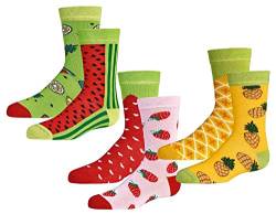 TippTexx 24 Kinder Socken, handgekettelt, 6 Paar für Mädchen/Jungen, weiche Baumwolle, viele Muster (as3, age, 11_years, 12_years, regular, TuttiFrutti) von TippTexx 24