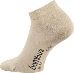 TippTexx 24 Unisex, 12 Paar Ökotex Sneakersocken Bambussocken, handgekettelte kurze Socken mit zusätzlicher Garantie (Beige, 39-42) von TippTexx 24