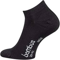 TippTexx 24 Unisex, 12 Paar Ökotex Sneakersocken Bambussocken, handgekettelte kurze Socken mit zusätzlicher Garantie (Schwarz, 47-50) von TippTexx 24