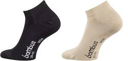 TippTexx 24 Unisex, 12 Paar Ökotex Sneakersocken Bambussocken, handgekettelte kurze Socken mit zusätzlicher Garantie (Schwarz/Beige, 35-38) von TippTexx 24