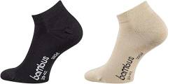 TippTexx 24 Unisex, 12 Paar Ökotex Sneakersocken Bambussocken, handgekettelte kurze Socken mit zusätzlicher Garantie (Schwarz/Beige, 43-46) von TippTexx 24
