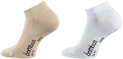 TippTexx 24 Unisex, 6 Paar Bambus Sneakersocken mit Garantie, Ökotex (Beige/Weiß, 39/42-6 Paar) von TippTexx 24