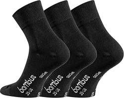 TippTexx 24 kurze Ökotex Bambussocken mit Garantie, 3/6 oder 12 Paar Socken, Quarter Socks (Black, 43/46-3 Paar) von TippTexx 24