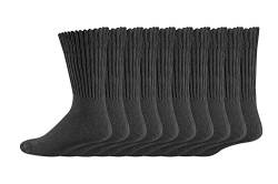 TippTexx24 10 Paar Gesundheits-Sportsocken mit Komfortbund ohne Gummidruck Schwarz (Schwarz, 47/50) von TippTexx24