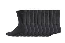 TippTexx24 10 bis 30 Paar schwarze Tennissocken, Sportsocken mit viel Baumwolle zum Staffelpreis, 10 Paar, 39/42 von TippTexx24