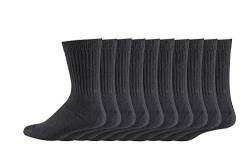 TippTexx24 10 bis 30 Paar schwarze Tennissocken, Sportsocken mit viel Baumwolle zum Staffelpreis, 10 Paar, 43/46 von TippTexx24