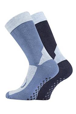 TippTexx24 2 Paar Homesocks, ABS-Socken, Stopper-Socken, Anti-Rutsch-Socken (39-42, jeans/marine) von TippTexx24